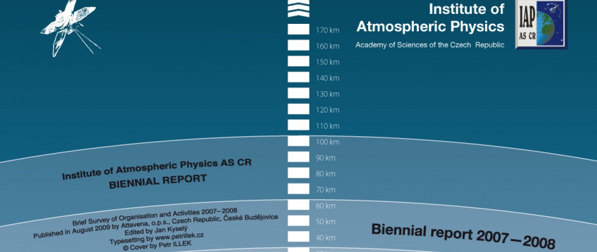 Obálka výroční zprávy pro Ústav Fyziky Atmosféry AVČR