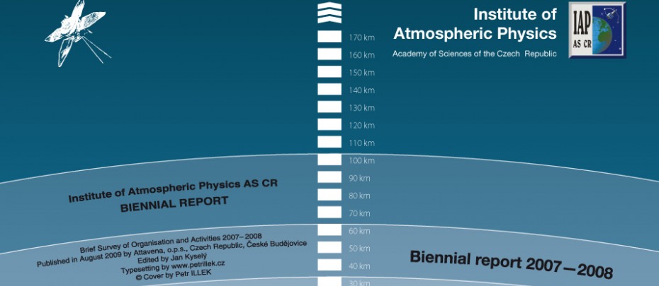 Obálka výroční zprávy pro Ústav Fyziky Atmosféry AVČR